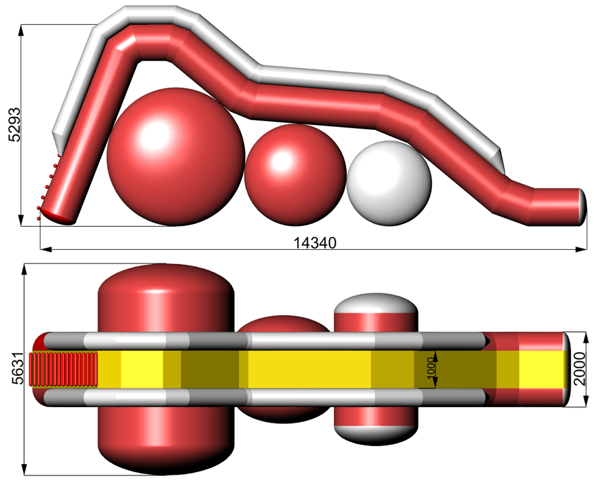 Dimensions of Inflatable water slide Visla