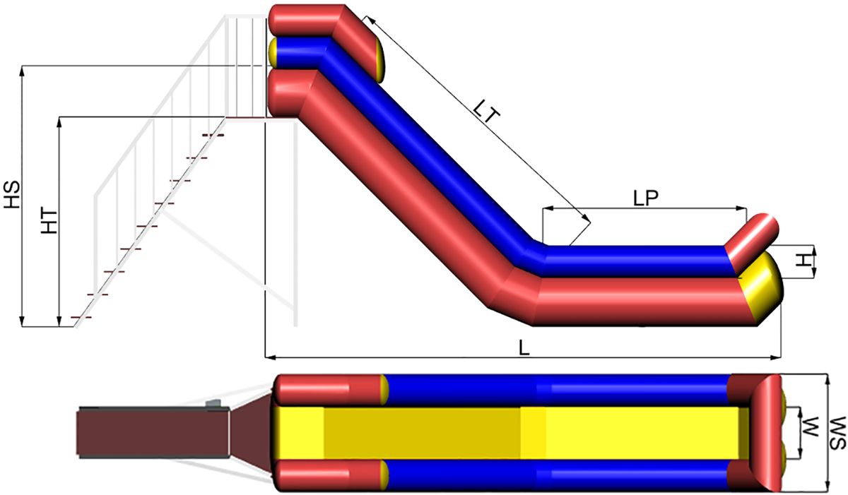 Dimensions of Inflatable water slide Cheremosh